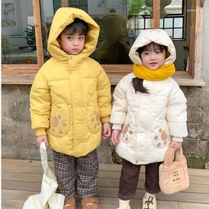 Down Coat Bebek Bebek Kış Ceket Sevimli Ayı Erkekler İçin Renkli Katlar Sıcak Hooded Parka Snowsuit Rüzgar geçirmez Çocukların dış giyim üst giyim