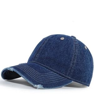 Vår- och sommaren denim tvätt baseboll hattar damer mode sol cap man stor storlek casual sporthatt 55-61 cm 240304