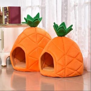 Pet Dog Pineapple House Kennel Winter Warm Nest Soft Foldable Sleeping Mat Mat Quality Cotton Cat Bed Puppy House New1225S