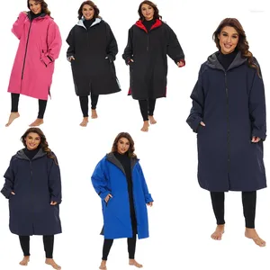 Toalha inverno impermeável surf mudando robe adultos praia mudança casaco blusão unissex forro de lã jaqueta poncho capa de chuva