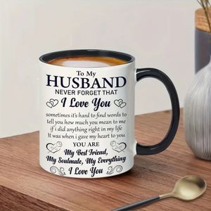 11oz To My Husband Wife Coffee Mug Ceramic Cups Summer Winter Drinkware Birthday Gifts Valentines Day 240301