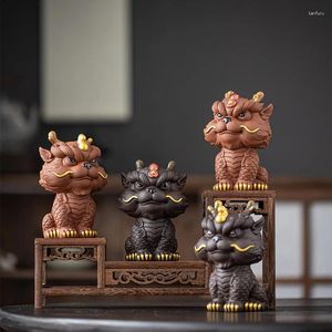 ティーペットクリエイティブパープルサンドオーナメントデコレーションラッキーリトルドラゴンアンティークシェルフテーブルデコレーションペット