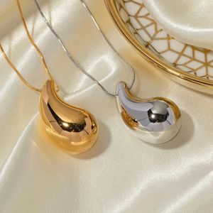 Colares de pingente de moda coreana mais recente design ouro prata gota colar para mulheres corrente de aço inoxidável presente de aniversário jóias