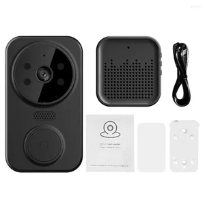 Dörrklockor laddas med Chime Night Vision IR Two Way Audio HD Camera Phone App Video Doorbell Home Security Abs Voice Change