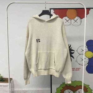 Essentialshoodie män kvinnor stickade hoodie turtleneck hoppare lös tröja casual hoody stil us uk mode lätta tröjor essentialsweatshirts 187