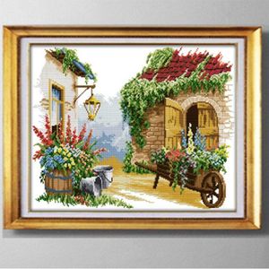 Little Float Western Style Handgjorda handarbete broderi Cross Stitch Kit Mönster tryckt på tyg DMC 11CT 14CT Home Decor338s