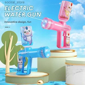 Gun Toys Water Gun Fully Automatic Fun Light Up Toy Children Summer Party Electric Toys Guns Cotton Outdoor Toys for Boys Girls Kid Gifts L240311