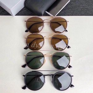 Женщины премиального качества мужчин дизайнерские солнцезащитные очки круглые линзы солнечные очки с коробкой 26364