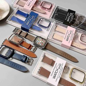 Bands 2in1 Set IWatch Cover Straps Watchbands For Watch Band 41mm 45mm 42mm 38mm 40mm 44mm IWatch SE 2 1 Ultral Luxury Classic Bands Leathers Sport Armband 2438