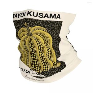 Bandanas yayoi kusama abóbora para sempre bandana pescoço mais quente feminino inverno tubo de esqui cachecol gaiter arte abstrata rosto capa