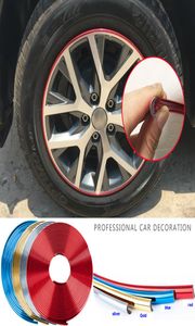 8M Car Wheel Rim Sticker Chrome Wheel Decoration Auto Tire Rims Plated Strip Protection Decoration Carstyling Exterior Accessorie5127429