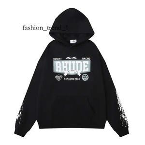 Rhude Bluet Designer bluza z kapturem Rhude Mens z kapturem List Drukuj luźne z kapturem z kapturem z długim rękawem mody sportowy bluza dla mężczyzn Women High Quality Luksusowa marka 1763