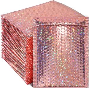 Tablica 50pcs/pakiet laserowy Rose Gold Opakowanie wysyłka Bubble Mailer Złota Folia Plastikowa koperty Baga na prezentowa torba na kopertę