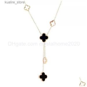 Pendant Necklaces Pendant Necklaces Double Side Clover Necklace Handmade Luxury Jewelry For Women Gift Drop Delivery 202 Otlcu L240315