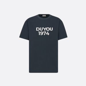 DUYOU Mens COUTURE RELAXED-FIT T-SHIRT Brand Clothing Women Summer T Shirt with Embroidery Logo Slub Cotton Jersey High Quality Tops 7211