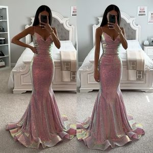 Gittle Pink Mermaid Sukienki Promowe paski Strapy Formalne sukienki wieczorowe Eleganckie marszczenia plisowe sukienki imprezowe na specjalne okazje Robe de Soiree