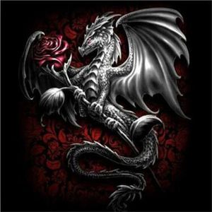 Rhinestone full round diamonds embroidery animal flower rose dragon diy diamond painting cross stitch kit home mosaic decoration r288i