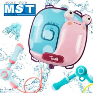 Giocattoli per pistola giocattoli in spiaggia all'aperto per bambini giocano ad acqua cartone animato animale pistola a spruzzo a spruzzo portaoggetti per le armi da zaino estivo giocattolo regalo di compleanno per bambini l240311