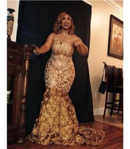 Gold Mermaid Sukienki z pracy w size 2019 Nowe bez rękawów Wymiar Wysokie szyję formalne suknie wieczorowe suknie imprezowe 81599298741249