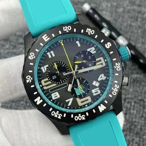 U1 Toppkvalitet AAA Bretiling 48mm Endurance Pro Limited Black Dial Watch Quartz Chronograph Battery Power Date Män Titta på rostfritt stål Remmens armbandsur trevligt