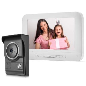 Doorklockor Smartyiba Video Intercom 7Inch Monitor Wired Video Door Phone Doorbell Visual Video Entry Intercom Camera Kit For Home Security