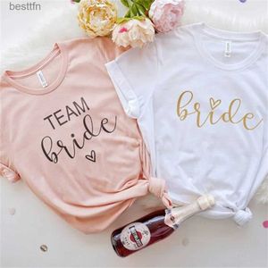 Damen T-Shirt Bachelorette Team Bride T-Shirt Hochzeit Party Ulzzang T-Shirt Cato Damen Kurze Damen Tops 240311