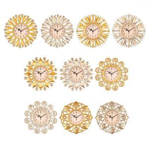 Wall Clocks Hanging Clock Easy To Read Rhinestone Creative Modern Decorative Silent For Office Bathroom Bedroom Home Kitchen