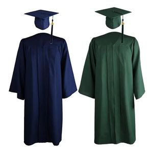 Berretto e abito dell'uniforme scolastica 2023 Cappellini per abiti da laurea opachi con nappa per la cerimonia del college senior 240226