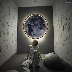 Lampy ścienne Iralan Moon Light 3D Mural Earth Remot Control Lampa sufitowa do salonu Realistyczne akcesoria do domu LED