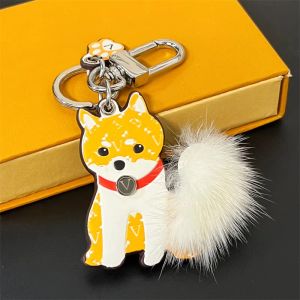 Designer-Schlüsselanhänger, Buchstabe-Welpen-Schlüsselanhänger, Herren und Damen, Shiba Inu-Schlüsselanhänger, tragbar, Luxus-Auto, Leder, klassische Schlüsselanhänger, Geschenke, Schlüsselanhänger, Cartoon-Welpen-Ornamente