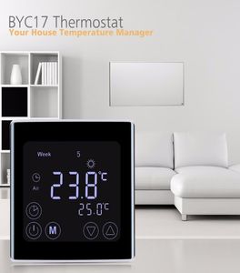 Weekly Programmable Underfloor Heating Thermostat LCD Touch Screen Room Temperature Controller Thermostat White Backl2250145