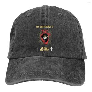 Шариковые кепки, многоцветная шляпа с Иисусом Христом, женская кепка с козырьком, мое сердце принадлежит классическим персонализированным защитным козырькам