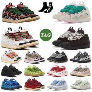 Wholesale original Platform Leather lavines Curb casual shoes Extraordinary Emed Hightop Calfskin Rubber Nappa Platformsole pink Shoe Lavines Trainers sneakers