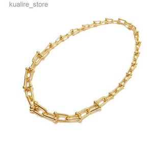 Anhänger Halsketten Edelstahl Herz U Typ T Halskette für Frauen Männer Liebhaber Mode Echtschmuck Roségold/Silber/Gold Liebe Emaille Party Geschenk L240314