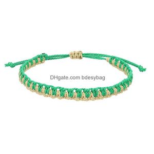 Charm Bracelets Handmade Woven Braided Rope Friendship For Women Men Lovers Decor Adjustable Colorf Jewelry Drop Delivery Dhetv