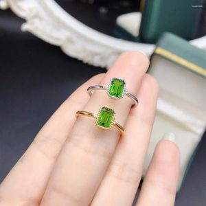 Cluster Rings Sterling Silver 925 Ring Life Diopside Engagement Brightly Colored Ladies Natural Jewelry Wedding Gift
