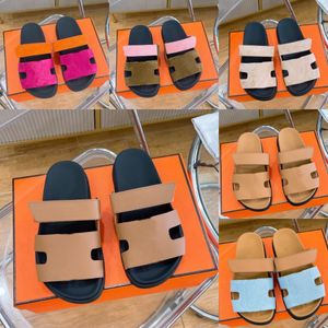 Designer brand sandals, swimming pool pillow sandals, couple slippers, men's and women's summer flat shoes, fashionable suede palm print beach slippers, sliding box 35-45