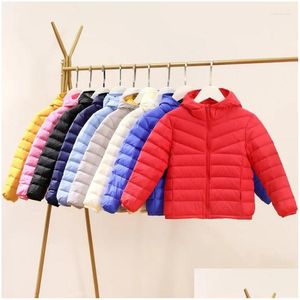 Para baixo casaco crianças tra luz pato branco jaquetas 2024 outono inverno jaqueta com capuz para meninos meninas criança crianças quente puffer outwear gota de oto0v