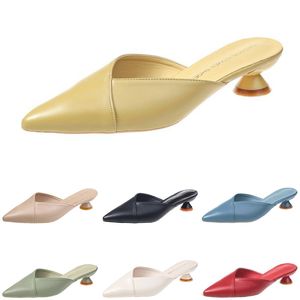 Slippers Women Sandals High Heels Fashion Shoes Gai Triple White Black Red Yellow Green Color46