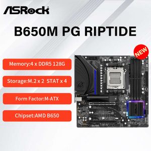 Ny ASROCK B650M PG RIPTIDE MODERBOARD MICRO-ATX RYZEN AMD B650 DDR5 SOCKET AM5 M.2 USB3.2 MAX-128G DUBBEL KANALL