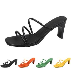 slippers women sandals high heels fashion shoes GAI triple white black red yellow green brown color81