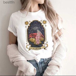 Kvinnors t-shirt mode The Moon Tarot Card Print T-shirt Aesthtic Crescent Sun and Moon Graphic Tee Top Women Retro Witch Gothic Tshirt Women 240311