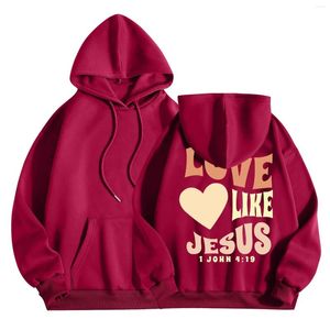 Damen-Kapuzenpullover, Oberteile für Damen, trendiges ästhetisches Oberteil, Jesus liebt dich, übergroßer grafischer Kapuzenpullover, Hip-Hop-Vintage-Kapuzenpullover