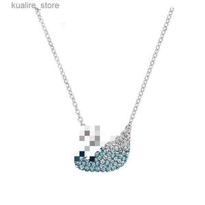 Pendant Necklaces Fashion Womens Pendant Necklace Light Y2K White Crystal n Necklacegifts for Girls L240311