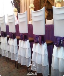 Spandex 2016 White Bow Vintage Chair Sashes Romantic Beautiful Chair Covers Cheap Custom Made Wedding Supplies9987618