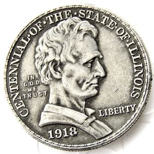 US 1918 Yarım Dolar Gümüş Kaplama Craft Copy Coins Fabrika Güzel Ev Aksesuarları313y