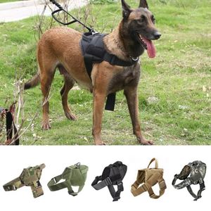 Dog Collars & Leashes Harness K9 Walking Adjustable Nylon Pet Collar Vest Bungee Leash For Small Larges Dogs German Shepherd2169