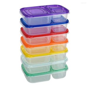 Dinnerware 3 Compartments Large Capacity Lunchbox Versatile PP Meal Prep Container Leakproof Microwaveable For Working Traveling Camping