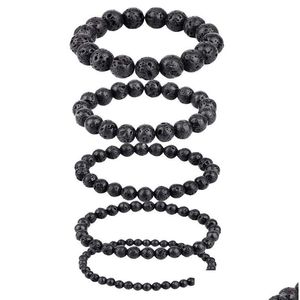 Beaded Natural Stone Handgjorda pärlsträngar Yoga Charm Armband för kvinnor Män Par Lover Elastic Fashion Jewelry Drop Delivery Je Dhem9