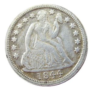 US 1844 P S Liberty Seated Dime Silver Plated Coped Monety Rzemiosła Fabryka Factory